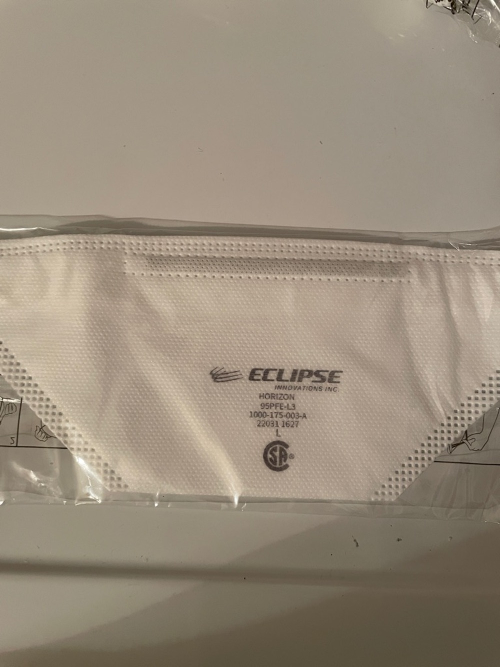 15- individually sealed Eclipse White Disposable Masks
